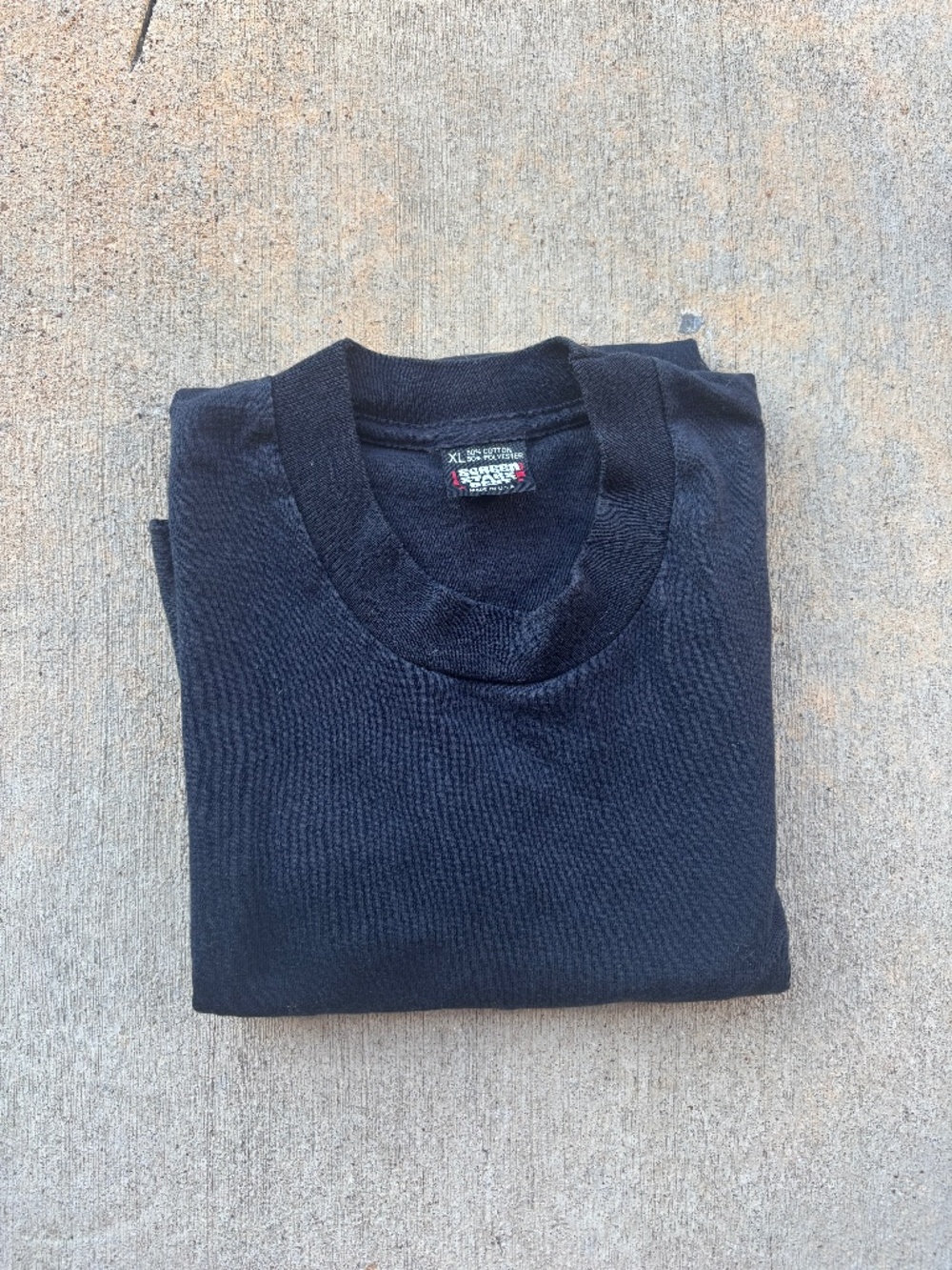 Vintage 90s Screen Stars Best Blank Black T-Shirt XL Single Stitch Made in USA
